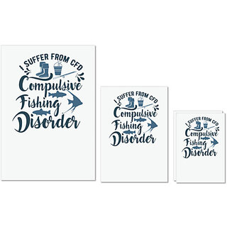 UDNAG Untearable Waterproof Stickers 155GSM 'Fishing | I suffer from' A4 x 1pc, A5 x 1pc & A6 x 2pc UDNAG Untearable Waterproof Stickers 155GSM 'Fishing | I suffer from' A4 x 1pc, A5 x 1pc & A6 x 2pc