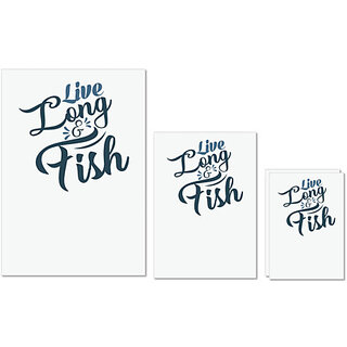 UDNAG Untearable Waterproof Stickers 155GSM 'Fishing | Live long' A4 x 1pc, A5 x 1pc & A6 x 2pc UDNAG Untearable Waterproof Stickers 155GSM 'Fishing | Live long' A4 x 1pc, A5 x 1pc & A6 x 2pc