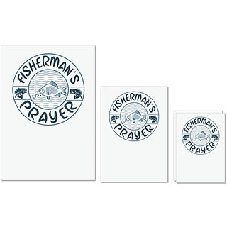                       UDNAG Untearable Waterproof Stickers 155GSM 'Fishing | Fisherman's prayer' A4 x 1pc, A5 x 1pc & A6 x 2pc                                              
