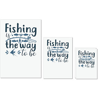                       UDNAG Untearable Waterproof Stickers 155GSM 'Fishing | Fishing the way' A4 x 1pc, A5 x 1pc & A6 x 2pc                                              