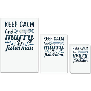                       UDNAG Untearable Waterproof Stickers 155GSM 'Fishing | Keep calm and merry' A4 x 1pc, A5 x 1pc & A6 x 2pc                                              