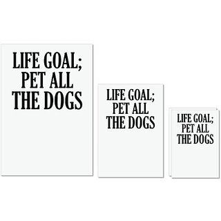 UDNAG Untearable Waterproof Stickers 155GSM 'Dog | Life goal pet all the dogs' A4 x 1pc, A5 x 1pc & A6 x 2pc UDNAG Untearable Waterproof Stickers 155GSM 'Dog | Life goal pet all the dogs' A4 x 1pc, A5 x 1pc & A6 x 2pc