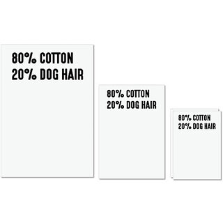                       UDNAG Untearable Waterproof Stickers 155GSM 'Dogs | 80% cotton 20%dog Hair' A4 x 1pc, A5 x 1pc & A6 x 2pc                                              