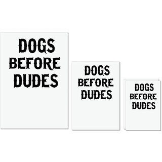                       UDNAG Untearable Waterproof Stickers 155GSM 'Dogs | Dog before Dud' A4 x 1pc, A5 x 1pc & A6 x 2pc                                              