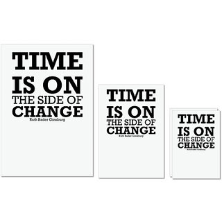                       UDNAG Untearable Waterproof Stickers 155GSM 'Time | Time is on the side of change' A4 x 1pc, A5 x 1pc & A6 x 2pc                                              