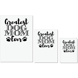                       UDNAG Untearable Waterproof Stickers 155GSM 'Mother | greatest dog mom copy' A4 x 1pc, A5 x 1pc & A6 x 2pc                                              