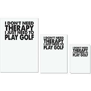 UDNAG Untearable Waterproof Stickers 155GSM 'Golf | i don't need therapy' A4 x 1pc, A5 x 1pc & A6 x 2pc UDNAG Untearable Waterproof Stickers 155GSM 'Golf | i don't need therapy' A4 x 1pc, A5 x 1pc & A6 x 2pc
