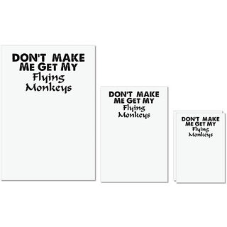                       UDNAG Untearable Waterproof Stickers 155GSM 'Monkeys | don't make me gate my flying' A4 x 1pc, A5 x 1pc & A6 x 2pc                                              