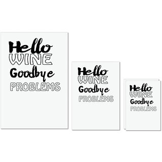 UDNAG Untearable Waterproof Stickers 155GSM 'Wine | hello wine goodbye problems' A4 x 1pc, A5 x 1pc & A6 x 2pc UDNAG Untearable Waterproof Stickers 155GSM 'Wine | hello wine goodbye problems' A4 x 1pc, A5 x 1pc & A6 x 2pc