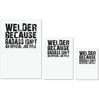 UDNAG Untearable Waterproof Stickers 155GSM 'Welder | welder because badass' A4 x 1pc, A5 x 1pc & A6 x 2pc UDNAG Untearable Waterproof Stickers 155GSM 'Welder | welder because badass' A4 x 1pc, A5 x 1pc & A6 x 2pc