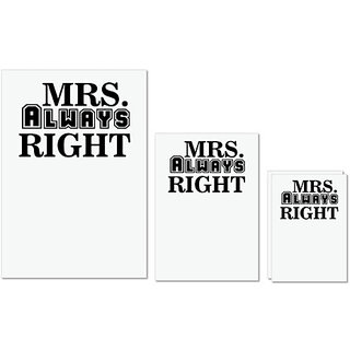 UDNAG Untearable Waterproof Stickers 155GSM 'Couple | mrs. always right' A4 x 1pc, A5 x 1pc & A6 x 2pc UDNAG Untearable Waterproof Stickers 155GSM 'Couple | mrs. always right' A4 x 1pc, A5 x 1pc & A6 x 2pc