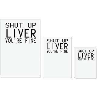                       UDNAG Untearable Waterproof Stickers 155GSM 'Wine | shut up liver' A4 x 1pc, A5 x 1pc & A6 x 2pc                                              