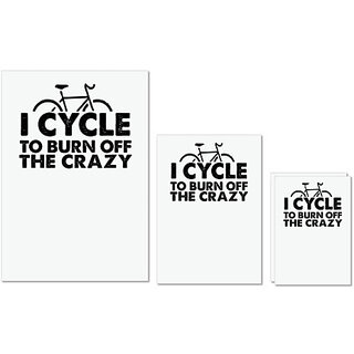                       UDNAG Untearable Waterproof Stickers 155GSM 'Cycle | cycle to burn off' A4 x 1pc, A5 x 1pc & A6 x 2pc                                              