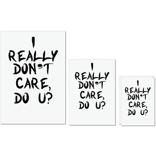                       UDNAG Untearable Waterproof Stickers 155GSM 'Care | i really don't care do u' A4 x 1pc, A5 x 1pc & A6 x 2pc                                              