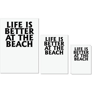 UDNAG Untearable Waterproof Stickers 155GSM 'Beach | life is better at the' A4 x 1pc, A5 x 1pc & A6 x 2pc UDNAG Untearable Waterproof Stickers 155GSM 'Beach | life is better at the' A4 x 1pc, A5 x 1pc & A6 x 2pc