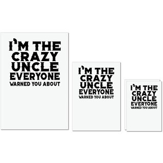 UDNAG Untearable Waterproof Stickers 155GSM 'Uncle | i'm the crazy uncle' A4 x 1pc, A5 x 1pc & A6 x 2pc UDNAG Untearable Waterproof Stickers 155GSM 'Uncle | i'm the crazy uncle' A4 x 1pc, A5 x 1pc & A6 x 2pc