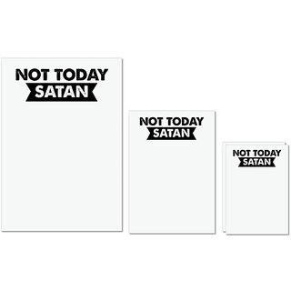 UDNAG Untearable Waterproof Stickers 155GSM 'Today | not today satan' A4 x 1pc, A5 x 1pc & A6 x 2pc UDNAG Untearable Waterproof Stickers 155GSM 'Today | not today satan' A4 x 1pc, A5 x 1pc & A6 x 2pc