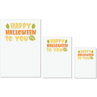                       UDNAG Untearable Waterproof Stickers 155GSM 'Halloween | HAPPY HALLOWEEN TO YOU' A4 x 1pc, A5 x 1pc & A6 x 2pc                                              