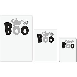                       UDNAG Untearable Waterproof Stickers 155GSM 'Halloween | boo' A4 x 1pc, A5 x 1pc & A6 x 2pc                                              
