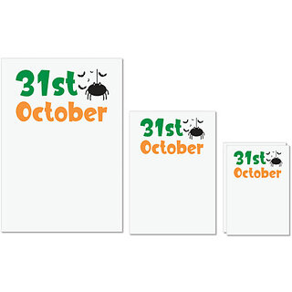                       UDNAG Untearable Waterproof Stickers 155GSM 'Halloween | 31st october' A4 x 1pc, A5 x 1pc & A6 x 2pc                                              