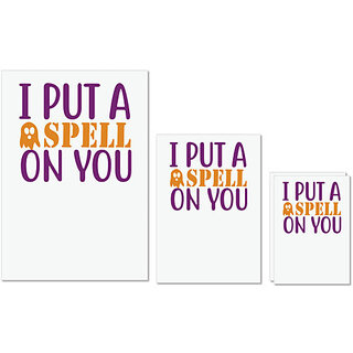                       UDNAG Untearable Waterproof Stickers 155GSM 'Halloween | I put a spell on you copy' A4 x 1pc, A5 x 1pc & A6 x 2pc                                              