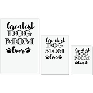                       UDNAG Untearable Waterproof Stickers 155GSM 'Mother | greatest dog mom' A4 x 1pc, A5 x 1pc & A6 x 2pc                                              