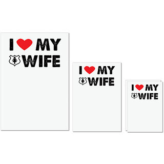                       UDNAG Untearable Waterproof Stickers 155GSM 'Wife | i love my wife' A4 x 1pc, A5 x 1pc & A6 x 2pc                                              