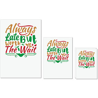                       UDNAG Untearable Waterproof Stickers 155GSM 'Christmas | always late but worth the wait' A4 x 1pc, A5 x 1pc & A6 x 2pc                                              
