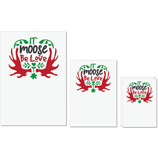                       UDNAG Untearable Waterproof Stickers 155GSM 'Christmas | moose be love' A4 x 1pc, A5 x 1pc & A6 x 2pc                                              
