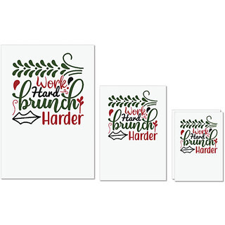                       UDNAG Untearable Waterproof Stickers 155GSM 'Christmas | work hard brunchharder' A4 x 1pc, A5 x 1pc & A6 x 2pc                                              