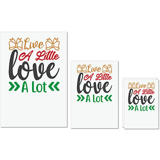                       UDNAG Untearable Waterproof Stickers 155GSM 'Christmas | live a little love a lot' A4 x 1pc, A5 x 1pc & A6 x 2pc                                              