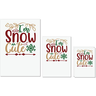                       UDNAG Untearable Waterproof Stickers 155GSM 'Christmas | i am snow cute' A4 x 1pc, A5 x 1pc & A6 x 2pc                                              