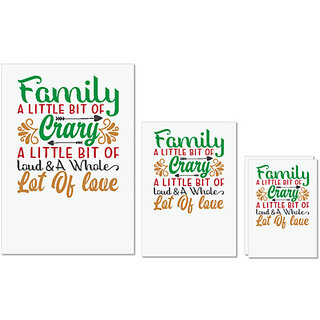                       UDNAG Untearable Waterproof Stickers 155GSM 'Christmas | family little bit of carry' A4 x 1pc, A5 x 1pc & A6 x 2pc                                              
