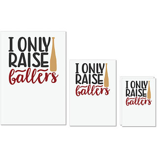                       UDNAG Untearable Waterproof Stickers 155GSM 'Baseball | i only raise ballers' A4 x 1pc, A5 x 1pc & A6 x 2pc                                              