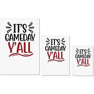                       UDNAG Untearable Waterproof Stickers 155GSM 'Game | it's gameday y'all' A4 x 1pc, A5 x 1pc & A6 x 2pc                                              