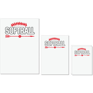 UDNAG Untearable Waterproof Stickers 155GSM 'Softball | softball' A4 x 1pc, A5 x 1pc & A6 x 2pc UDNAG Untearable Waterproof Stickers 155GSM 'Softball | softball' A4 x 1pc, A5 x 1pc & A6 x 2pc