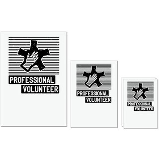 UDNAG Untearable Waterproof Stickers 155GSM 'Volunteers | Professional Volunteer' A4 x 1pc, A5 x 1pc & A6 x 2pc UDNAG Untearable Waterproof Stickers 155GSM 'Volunteers | Professional Volunteer' A4 x 1pc, A5 x 1pc & A6 x 2pc