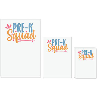                       UDNAG Untearable Waterproof Stickers 155GSM 'Student teacher | pre-k squad' A4 x 1pc, A5 x 1pc & A6 x 2pc                                              