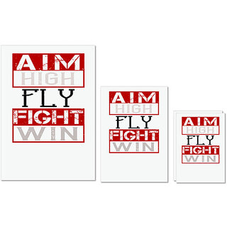                       UDNAG Untearable Waterproof Stickers 155GSM 'Airforce | Aim High' A4 x 1pc, A5 x 1pc & A6 x 2pc                                              