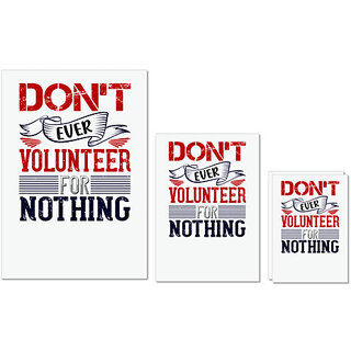                      UDNAG Untearable Waterproof Stickers 155GSM 'Airforce | Dont ever volunteer for nothing' A4 x 1pc, A5 x 1pc & A6 x 2pc                                              