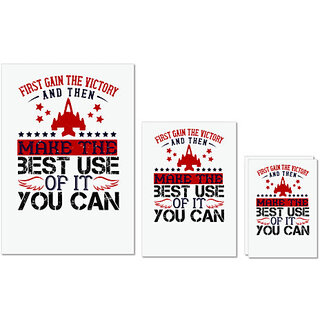                       UDNAG Untearable Waterproof Stickers 155GSM 'Airforce | first gain the victory and then' A4 x 1pc, A5 x 1pc & A6 x 2pc                                              