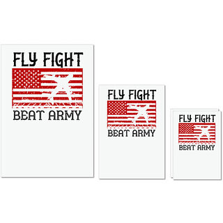                       UDNAG Untearable Waterproof Stickers 155GSM 'Airforce | fly fight beat army' A4 x 1pc, A5 x 1pc & A6 x 2pc                                              