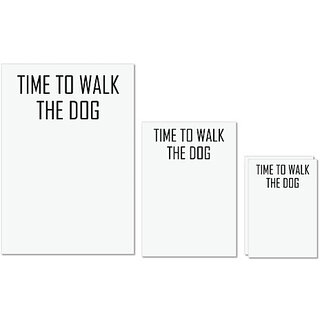                       UDNAG Untearable Waterproof Stickers 155GSM 'Dog | Time to walk the dog' A4 x 1pc, A5 x 1pc & A6 x 2pc                                              