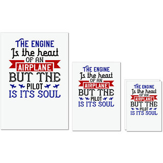                       UDNAG Untearable Waterproof Stickers 155GSM 'Airforce | the engine is the heart airplane' A4 x 1pc, A5 x 1pc & A6 x 2pc                                              