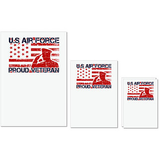                       UDNAG Untearable Waterproof Stickers 155GSM 'Airforce | us air force proud veteran' A4 x 1pc, A5 x 1pc & A6 x 2pc                                              