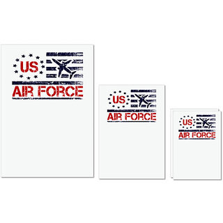                       UDNAG Untearable Waterproof Stickers 155GSM 'Airforce | us air force' A4 x 1pc, A5 x 1pc & A6 x 2pc                                              