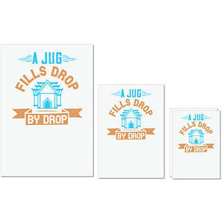 UDNAG Untearable Waterproof Stickers 155GSM 'Peace | A jug fills drop by drop' A4 x 1pc, A5 x 1pc & A6 x 2pc UDNAG Untearable Waterproof Stickers 155GSM 'Peace | A jug fills drop by drop' A4 x 1pc, A5 x 1pc & A6 x 2pc