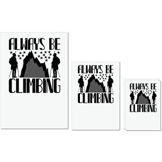                       UDNAG Untearable Waterproof Stickers 155GSM 'Climbing | Always Be Climbing' A4 x 1pc, A5 x 1pc & A6 x 2pc                                              