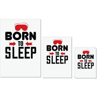                       UDNAG Untearable Waterproof Stickers 155GSM 'Sleeping | Born to sleep' A4 x 1pc, A5 x 1pc & A6 x 2pc                                              