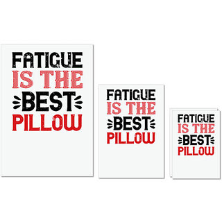                       UDNAG Untearable Waterproof Stickers 155GSM 'Sleeping | Fatigue is the best pillow' A4 x 1pc, A5 x 1pc & A6 x 2pc                                              